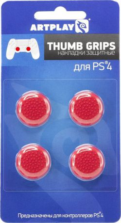 Artplays Thumb Grips защитные накладки на джойстики для PS4, Red (4 шт)