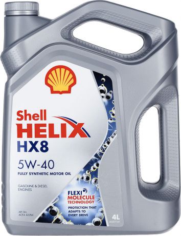 Моторное масло Shell Helix HX8 Synthetic, синтетическое, 5W-40, 4 л