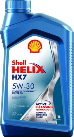 Моторное масло Shell Helix HX7, полусинтетическое, 5W-30, 1 л