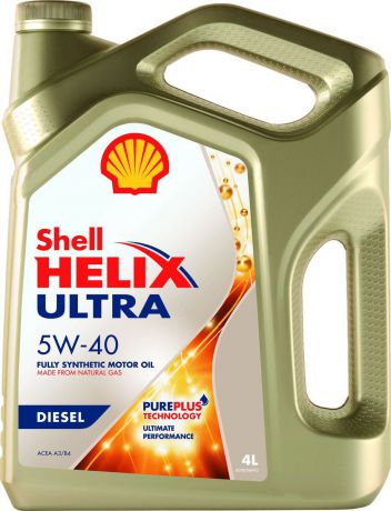 Моторное масло Shell Helix Ultra Diesel, синтетическое, 5W-40, 4 л