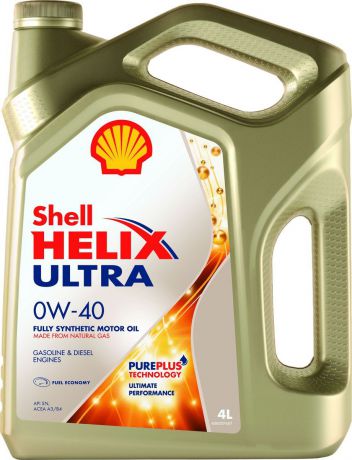 Моторное масло Shell Helix Ultra, синтетическое, 0W-40, 4 л