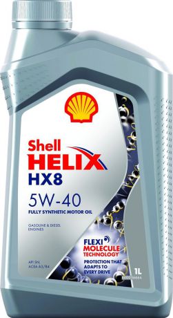 Моторное масло Shell Helix HX8 Synthetic, синтетическое, 5W-40, 1 л