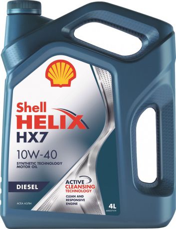 Моторное масло Shell Helix HX7, полусинтетическое, 10W-40, 4 л