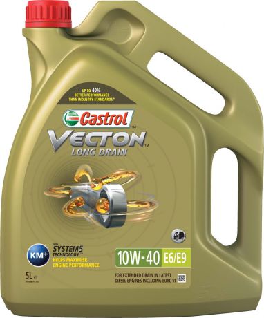 Масло моторное Castrol "Vecton Long Drain", синтетическое, класс вязкости 10W-40, E6/E9, 5 л