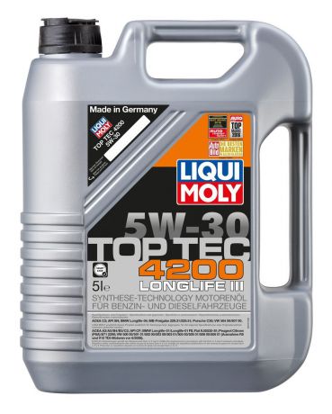 Масло моторное Liqui Moly "Top Tec 4200", НС-синтетическое, 5W-30, 5 л