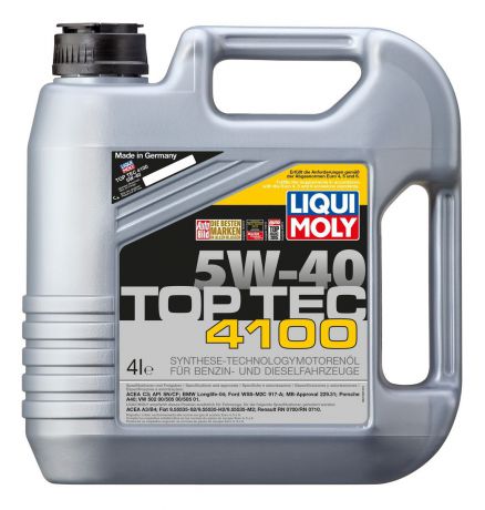 Масло моторное Liqui Moly "Top Tec 4100", НС-синтетическое, 5W-40, 4 л