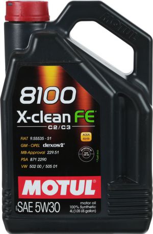 Масло моторное Motul "8100 X-Clean Fe", синтетическое, 5W-30, 4 л