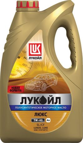 Масло моторное ЛУКОЙЛ ЛЮКС, полусинтетическое SAE 5W-40, API SL/CF, 4 л