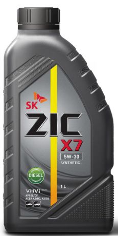 Масло моторное ZIC "X7 Diesel", синтетическое, класс вязкости 5W-30, API SL/CF, 1 л