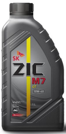 Масло моторное ZIC M7 4Т, синтетическое, класс вязкости 10W-40, API SL, 1 л. 137211