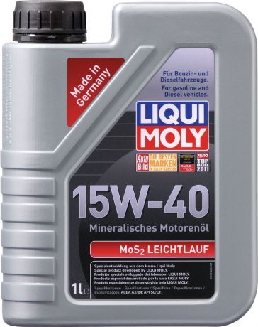 Масло моторное Liqui Moly "MoS2 Leichtlauf", минеральное, 15W-40, 1 л