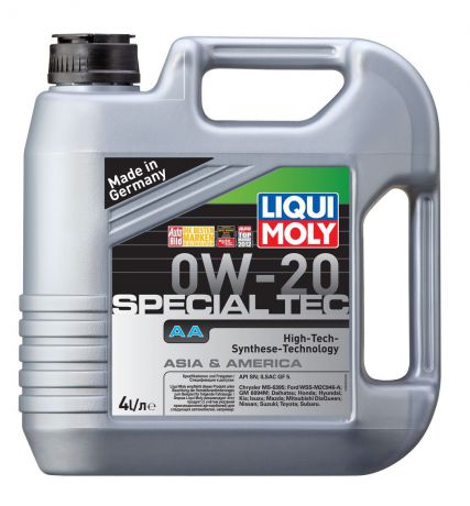 Масло моторное Liqui Moly "Special Tec AA", НС-синтетическое, 0W-20, 4 л