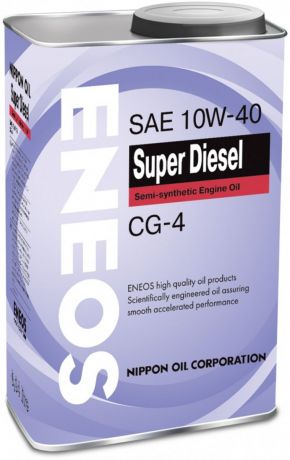 Масло моторное ENEOS "Super Diesel CG-4", полусинтетическое, 10W-40, 4 л