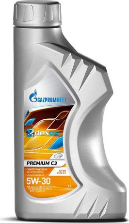 Масло моторное Gazpromneft "Premium C3", 5W-30, API SN, ACEA C3, синтетическое, 1 л