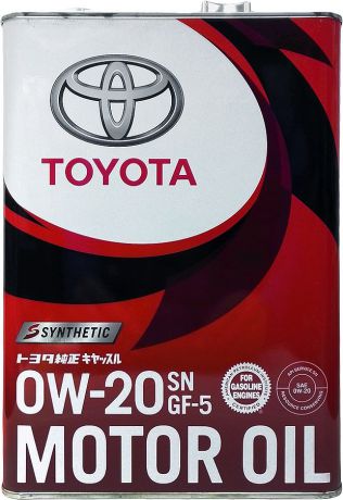 Масло моторное Toyota "Motor Oil ", синтетическое, SAE 0W-20, API SN/GF-5, 4 л