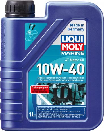 Моторное масло Liqui Moly "Marine 4T", нс-синтетическое, класс вязкости 10W-40, 1 л