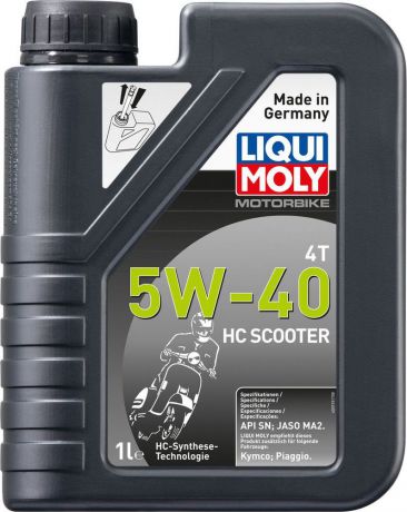 Моторное масло Liqui Moly "Motorbike 4T HC Scooter", нс-синтетическое, класс вязкости 5W-40, 1 л