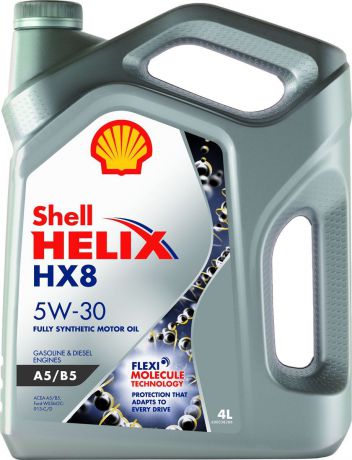 Моторное масло Shell Helix HX8 A5/B5, синтетическое, 5W-30, 4 л
