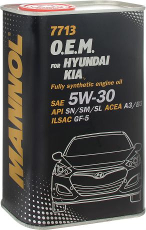 Моторное масло MANNOL "7713 O.E.M.", для Hyundai и KIA, 5W-30, синтетическое, 1 л