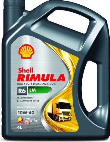 Масло моторное Shell Rimula R6 LM, 550044889, для дизельных двигателей, синтетическое, 10W-40, 4 л