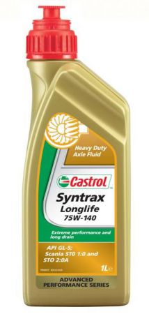 Масло трансмиссионное Castrol "Syntrax Longlife", синтетическое, для мостов, класс вязкости 75W-140, 1 л