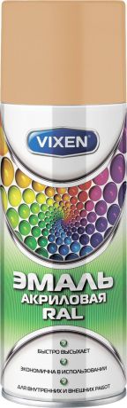 Эмаль акриловая "Vixen", цвет: бежевый (31001), аэрозоль, 520 мл