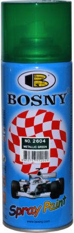 Краска акриловая "Bosny", аэрозоль, цвет: зеленый металлик (2604), 400 мл