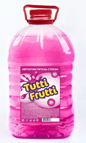 Автоочиститель стекол "Tutti Frutti", с ароматом жевательной резинки, - 10°С, цвет: розовый, 3 л