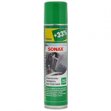 Очиститель-полироль "Sonax", для пластика, с ароматом лимона, 400 мл