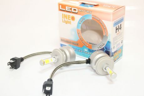 Лампа автомобильная светодиодная Amiwa, 12/24B. DRL-H4-1D-4300K