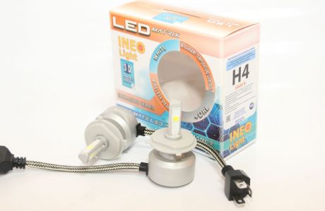Лампа автомобильная светодиодная Amiwa, 12/24B. DRL-H4-3D-5000K
