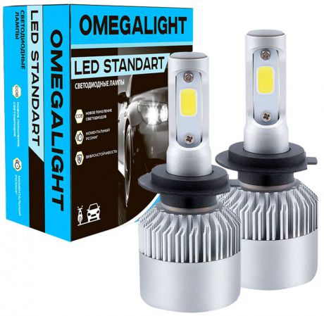 Лампа автомобильная светодиодная Omegalight "Standart", цоколь H1, 2400 Лм, 2 шт
