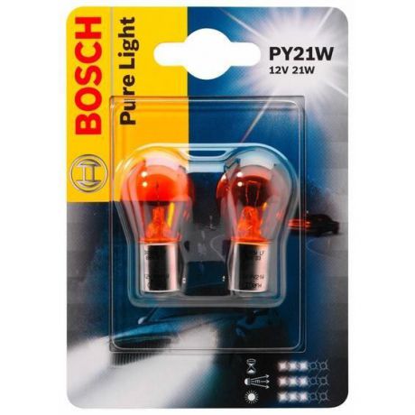 Лампа автомобильная Bosch "Pure Light", 12 Вт, 2 шт