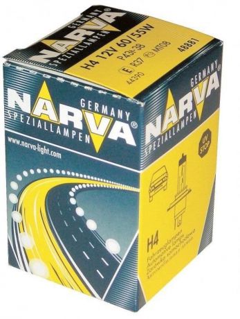Лампа автомобильная галогенная "NARVA", цоколь H4, 12V, 55-60W