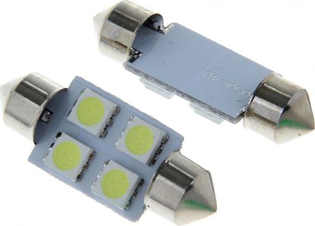 Комплект светодиодных ламп Torso C5W, 36 мм, 12 В, 4 SMD-5050, свет белый, 2 шт. 1059225