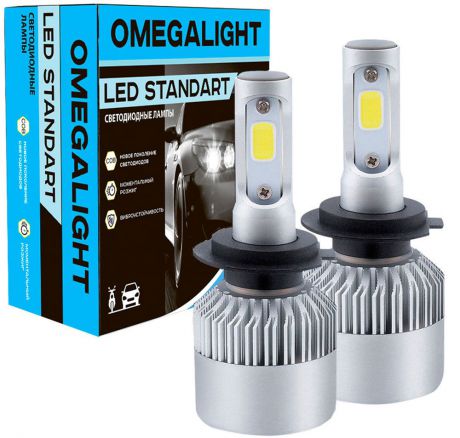 Лампа автомобильная светодиодная Omegalight "Standart", цоколь HB3, 2400 Лм, 2 шт