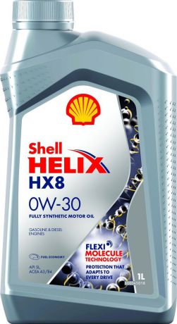 Моторное масло Shell Helix HX8, синтетическое, 0W-30, 1 л