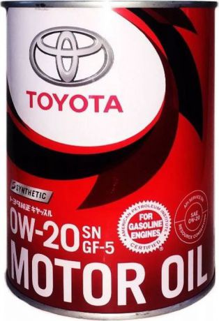 Масло моторное Toyota Motor Oil, синтетическое, 0W-20, SN, 1 л