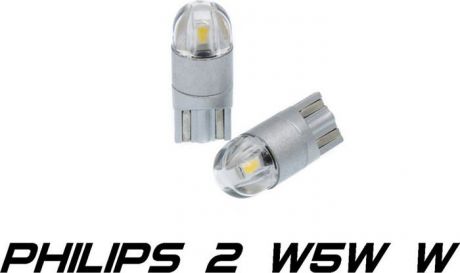 Светодиодная лампа Optima Premium W5W T10 Philips Chip 2, 5100K, 12-24V, W2.1X9.5D, 2 шт