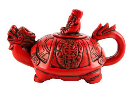 Чайник в тибетском стиле "Драконочерепаха". Искусственный камень, резьба. Китай, вторая половина XX века