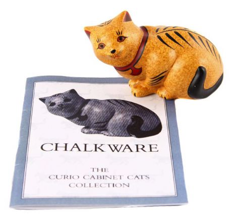 Статуэтка "Кошка" из серии "The Curio Cabinet Cats Collection". Гипс, акварель. The Franklin Mint, США, конец XX века