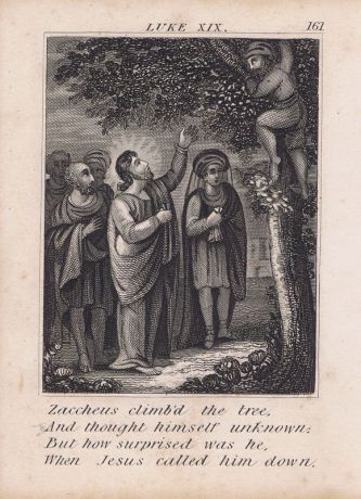 Библия. Покаяние Закхея. Офорт. Англия, Лондон, ок. 1850 года
