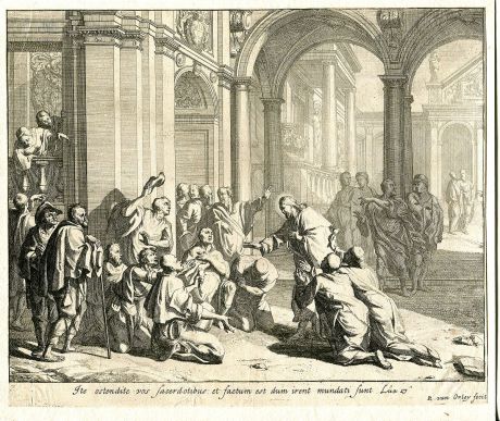 "Пойдите, покажитесь священникам...". Резцовая гравюра. Франция, около 1700 года