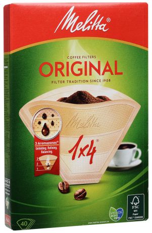Melitta Original, Brown фильтры для заваривания кофе, 1х4/40