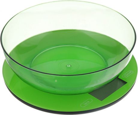 Весы кухонные "Mayer & Bosh", с чашей, цвет: зеленый, до 5 кг. 10958