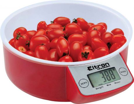 Весы кухонные "Eltron", электронные, цвет: красный, белый, до 5 кг. 9257EL