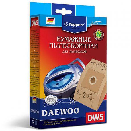 Topperr DW 5 фильтр для пылесосов Daewoo, 5 шт