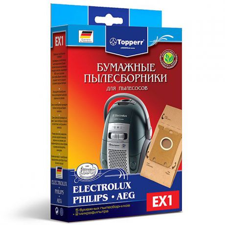 Topperr EX 1 фильтр для пылесосов AEG, Bork, Electrolux, Philips, Zanussi, 5 шт