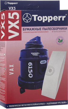 Topperr VX 5 фильтр для пылесосов Vax, 4 шт
