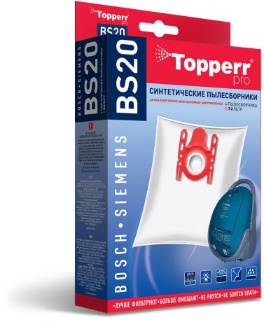 Topperr BS20 фильтр для пылесосов Bosch, Siemens, 4 шт